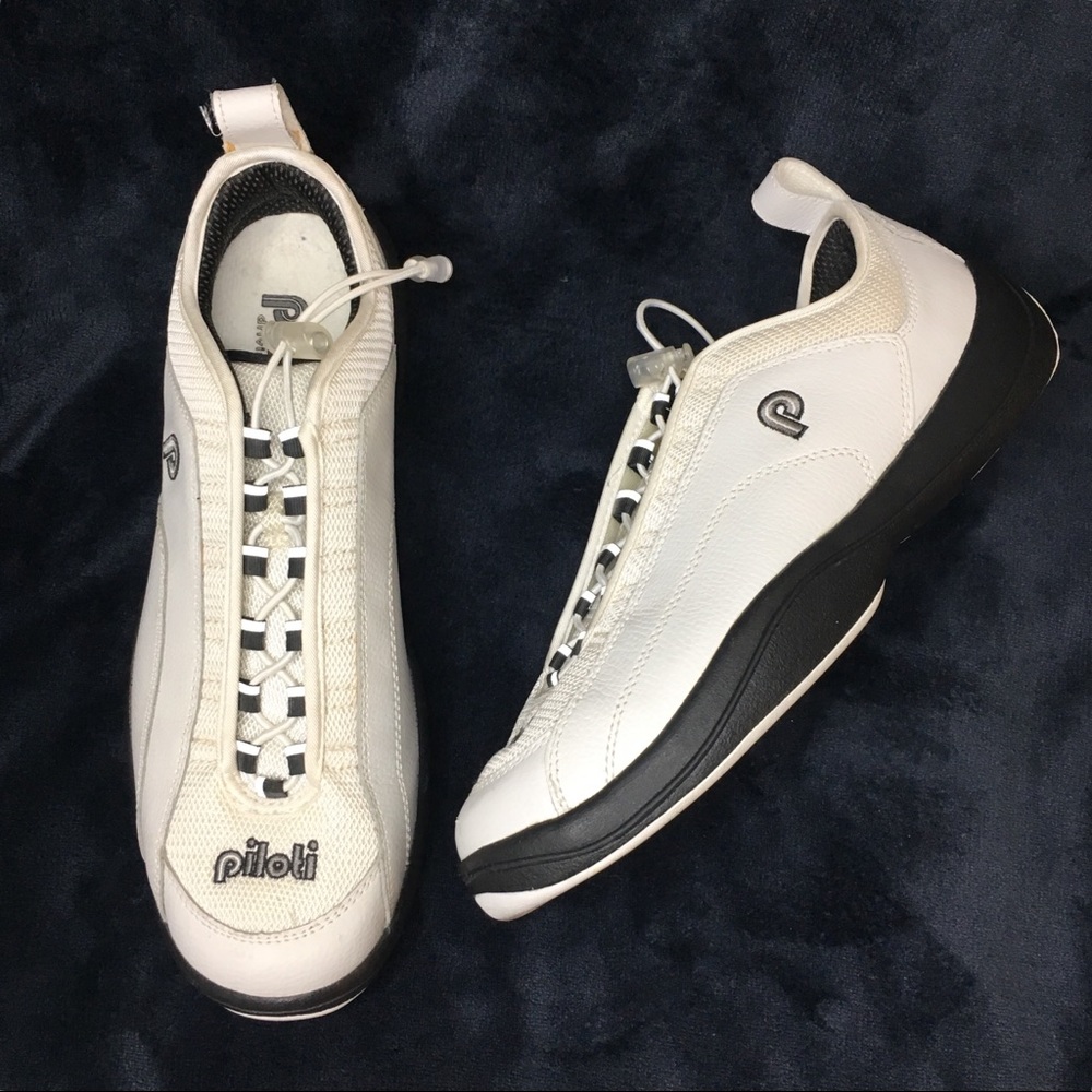 Piloti white leather spyder sv racing shoes mens